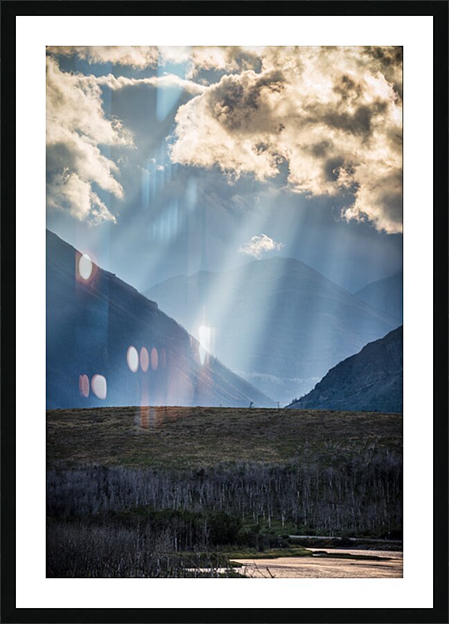 Waterton Lakes Sunbeams Picture Frame print