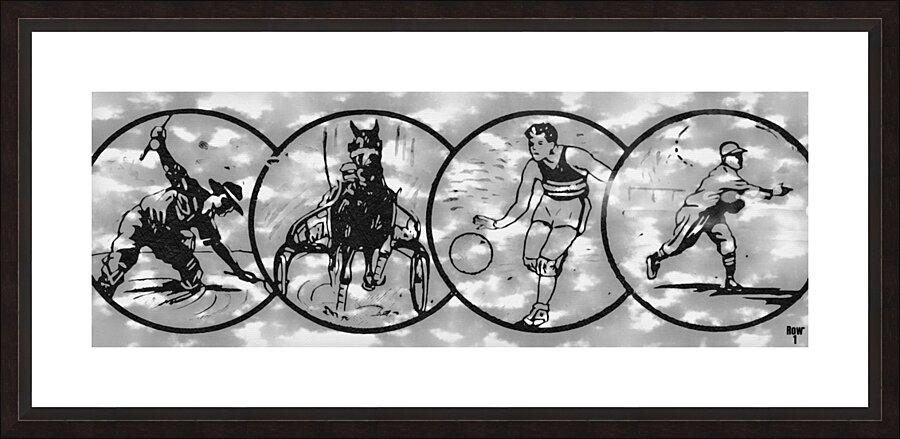 1930s 4 sports art Picture Frame print