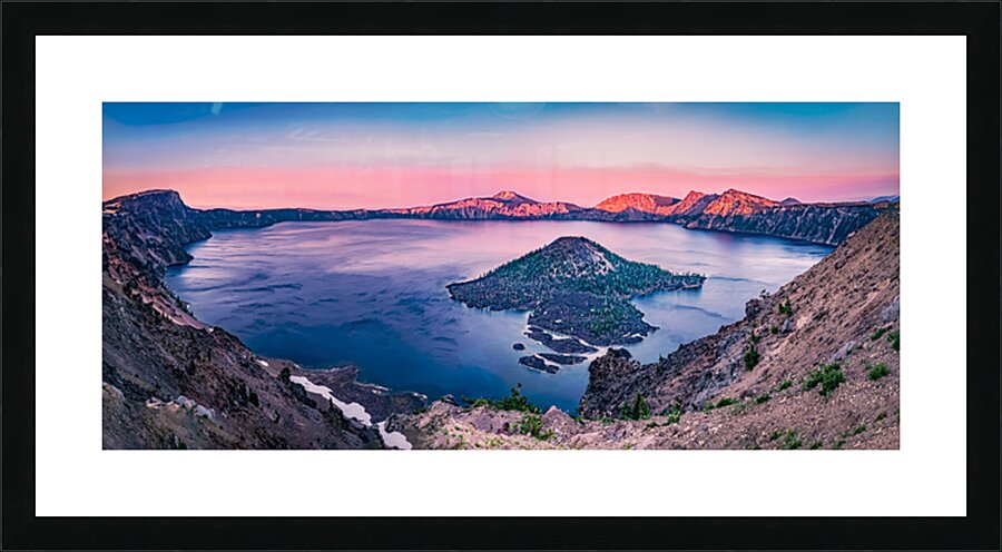 Crate Lake Sunrise Picture Frame print