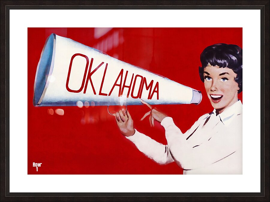 1950s Oklahoma Cheerleader Art Picture Frame print