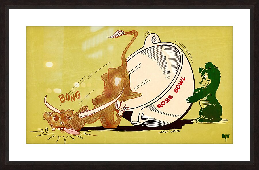 Jack Hamm Vintage Baylor Texas Cartoon Art Picture Frame print