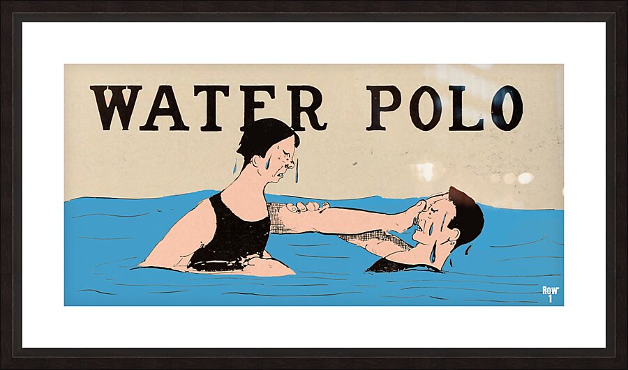 vintage water polo art  Picture Frame print