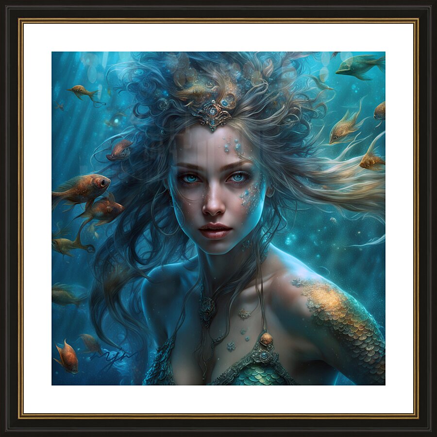 Beautiful Mermaid Princess Picture Frame print