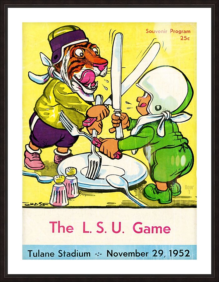 1952 lsu tulane football cover art  Picture Frame print