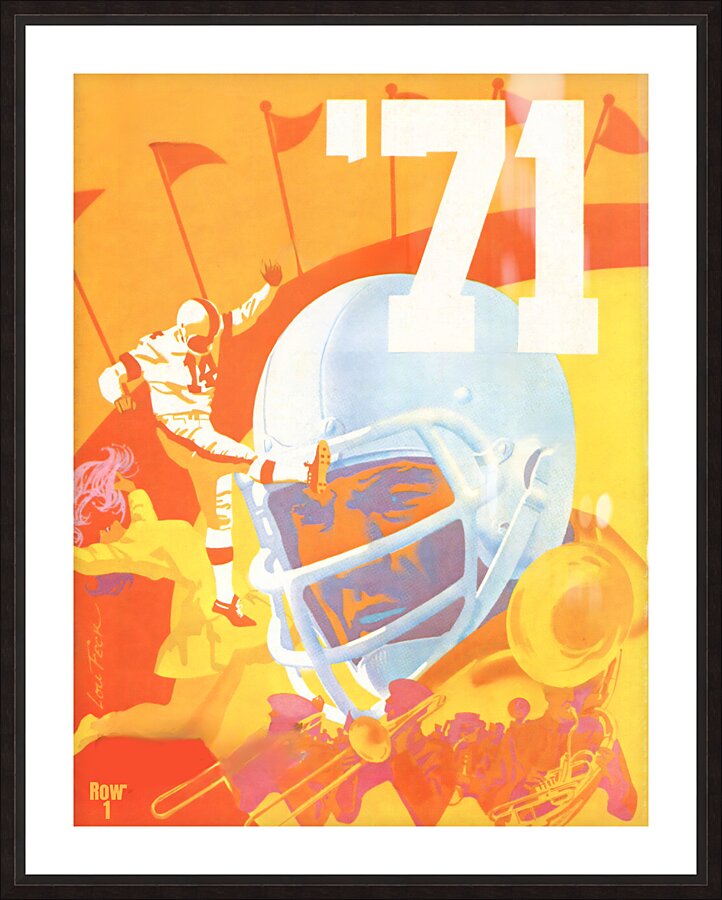 1971 Football Gameday Art Picture Frame print