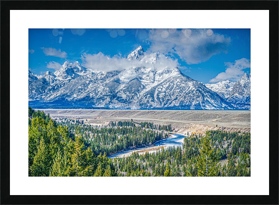 Snow covered Teton Picture Frame print