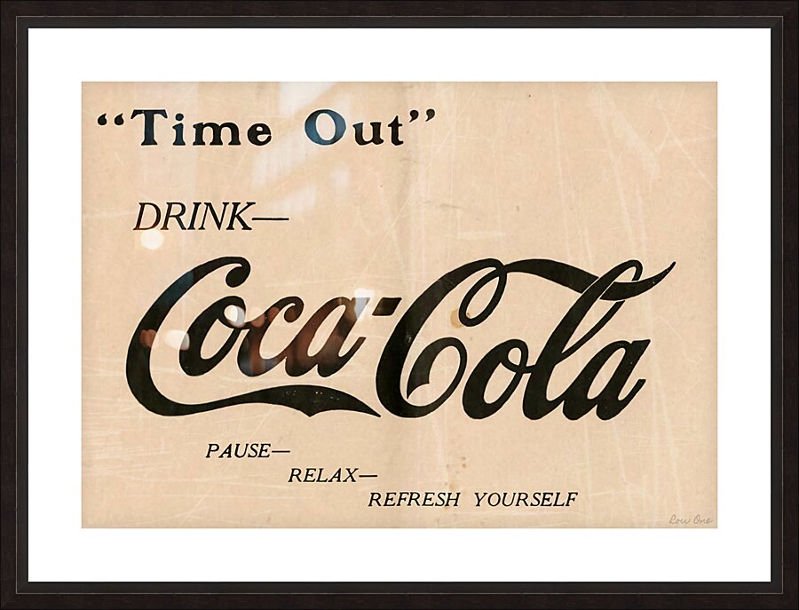 1940s coke ad scratches wall art Picture Frame print