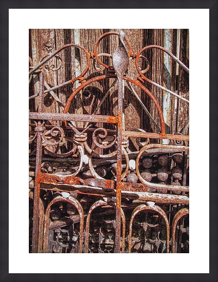 Rusty Iron Headboards Picture Frame print