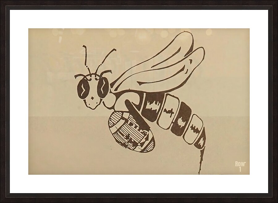throwback yellow jacket football art Picture Frame print