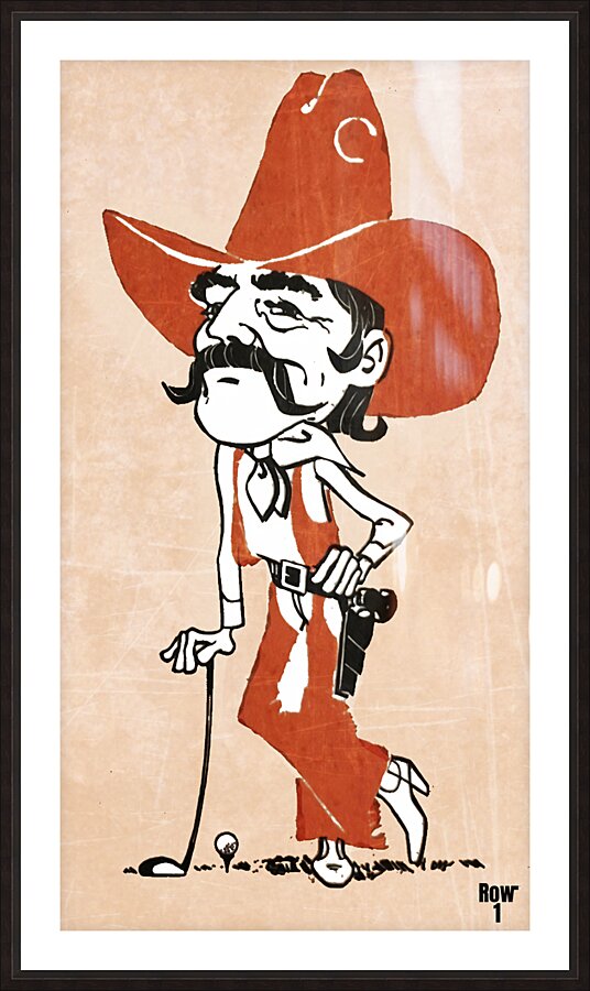 Vintage Pistol Pete Oklahoma State Golf Art Picture Frame print