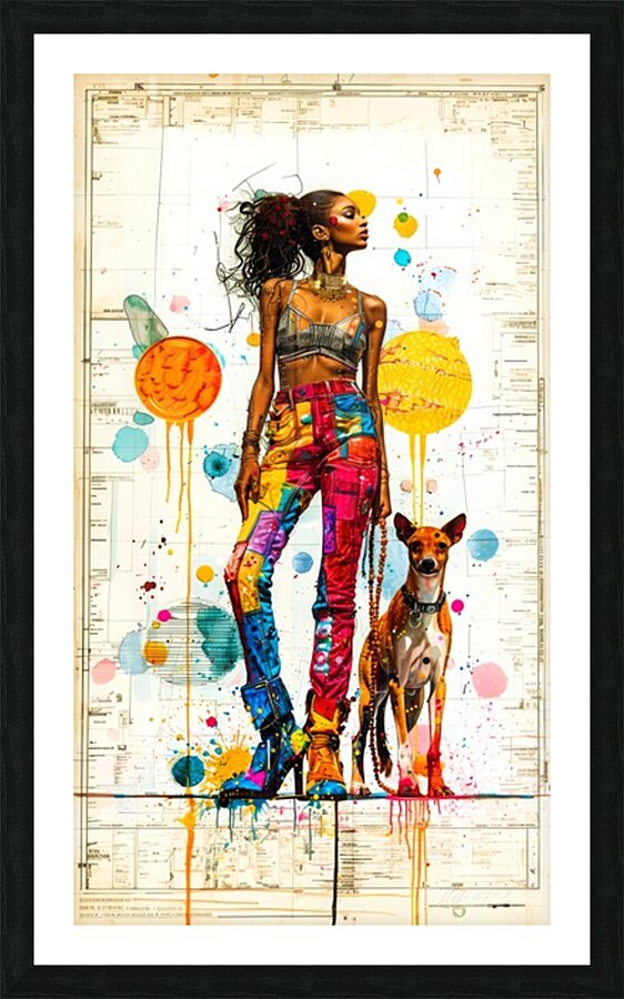 Model Pets 27 - Pet Planets Picture Frame print
