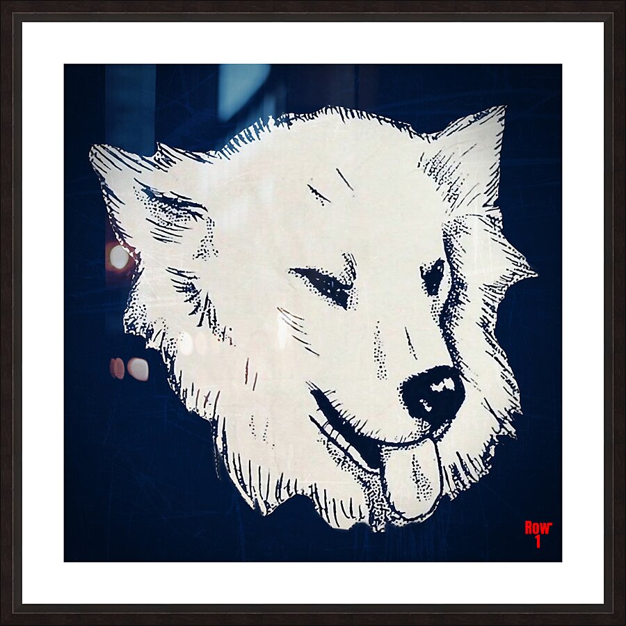 vintage uconn husky art Picture Frame print