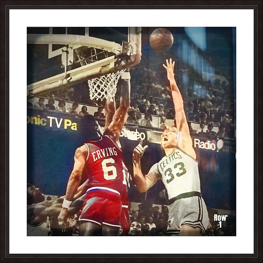 Larry Bird Dr. J Boston Garden Art Picture Frame print