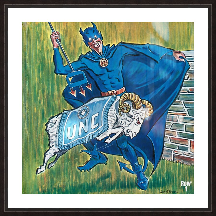 John Furlow Duke UNC Cartoon Art Picture Frame print