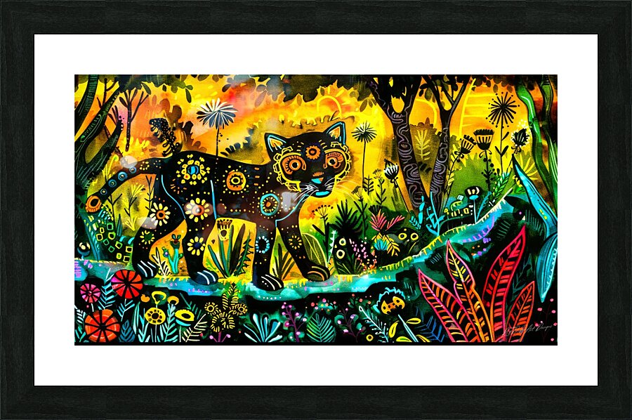 Serengeti Wild Cat 2 - Batik Panther Picture Frame print