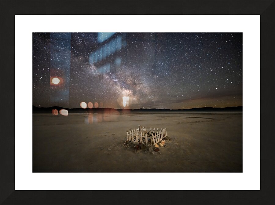Lonely Grave Under the Milky Way Picture Frame print