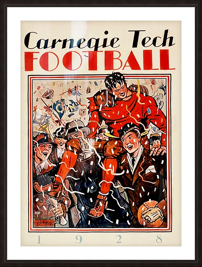 1928 Carnegie Tech Football Program Art Picture Frame print