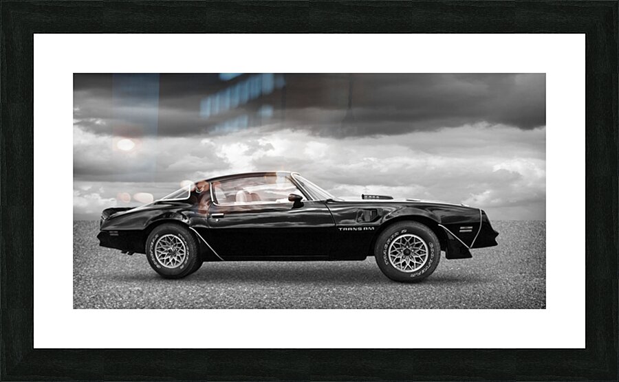 1978 Trans Am in Black and White Picture Frame print