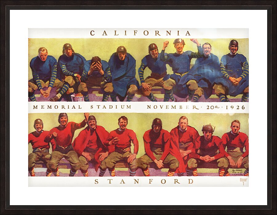 1926 Cal Stanford Big Game Art Picture Frame print