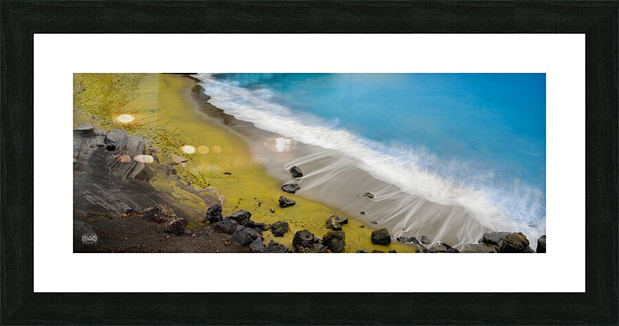 Green Sand Beach Picture Frame print