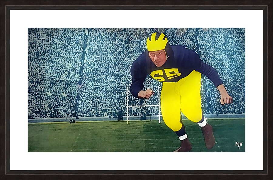 Vintage Michigan Wolverines Football Art Remix Picture Frame print