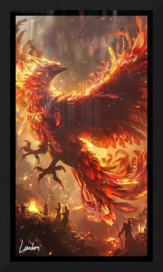 Eruption of a Phoenix 4 Picture Frame print