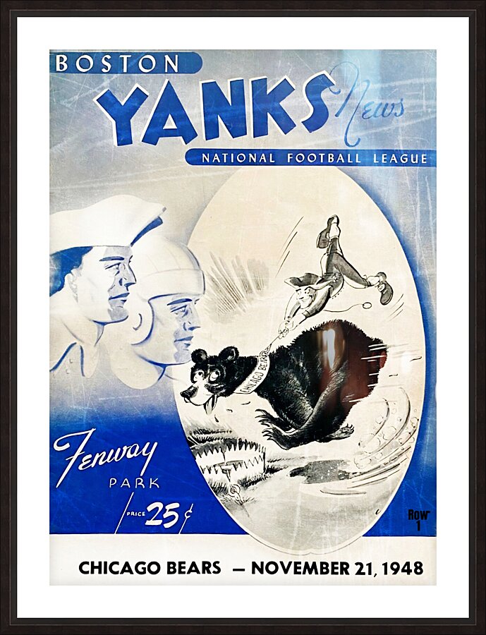 1948 Boston Yanks vs. Chicago Bears Cover Art Picture Frame print