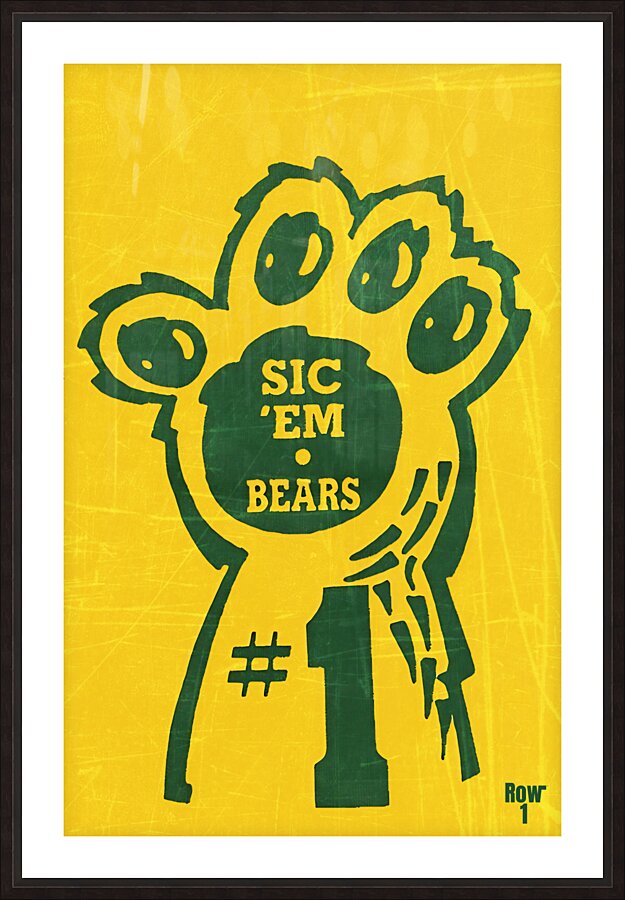Vintage Baylor Bear Paw Art Picture Frame print