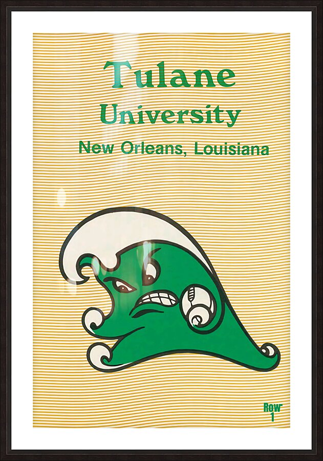 retro tulane throwback football art Picture Frame print