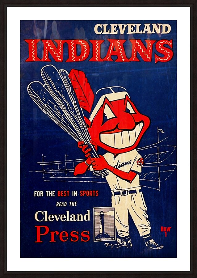 Vintage Cleveland Indians Art Picture Frame print