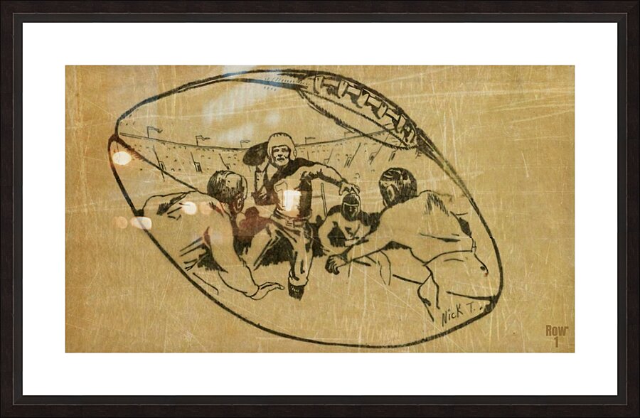 nick t football art vintage Picture Frame print