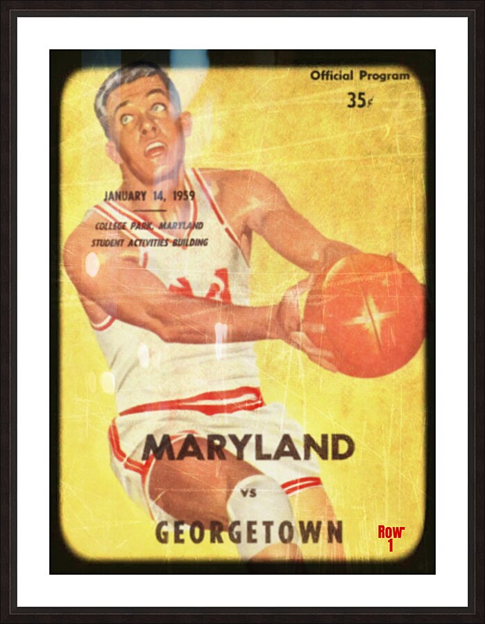 1959 Maryland vs. Georgetown Basketball Art Remix Picture Frame print