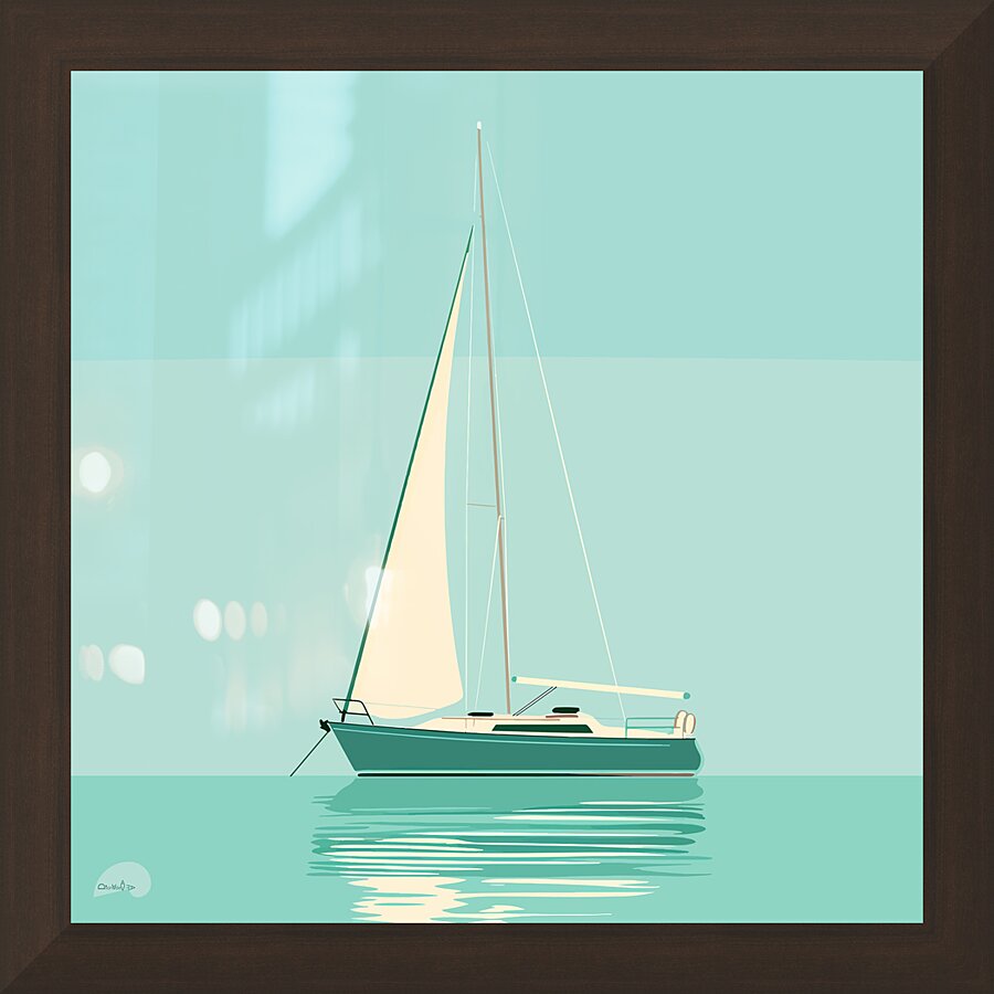 Serene Sailboat  Picture Frame print