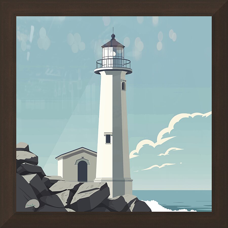 Lighthouse on the Bluff No. 2 Picture Frame print