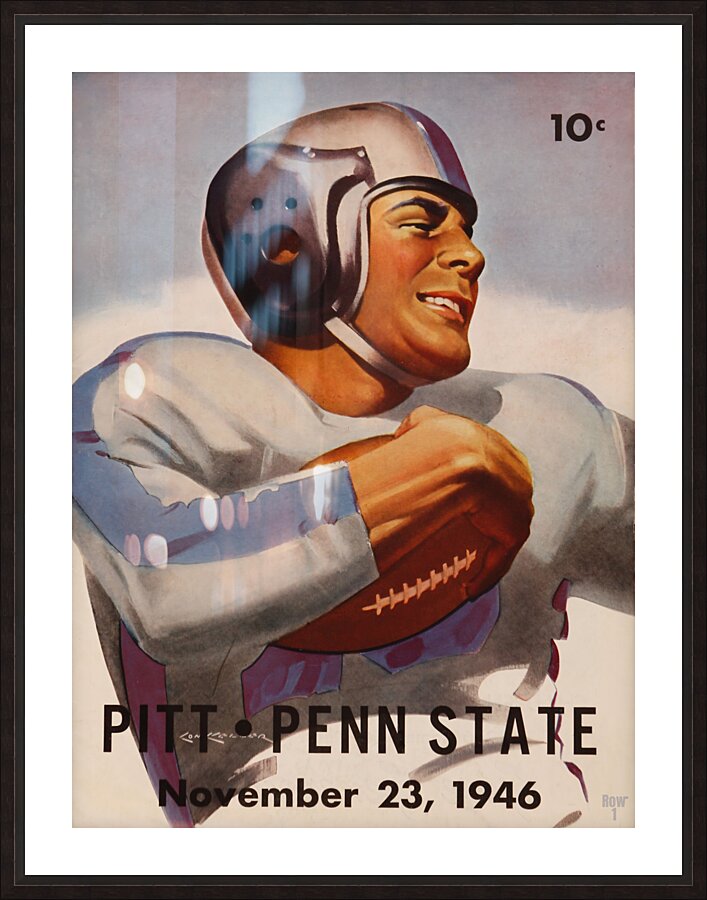 1946 Penn State vs. Pitt Football Cover Art Picture Frame print