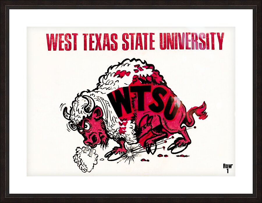 wtsu vintage west texas state buffaloes art Picture Frame print
