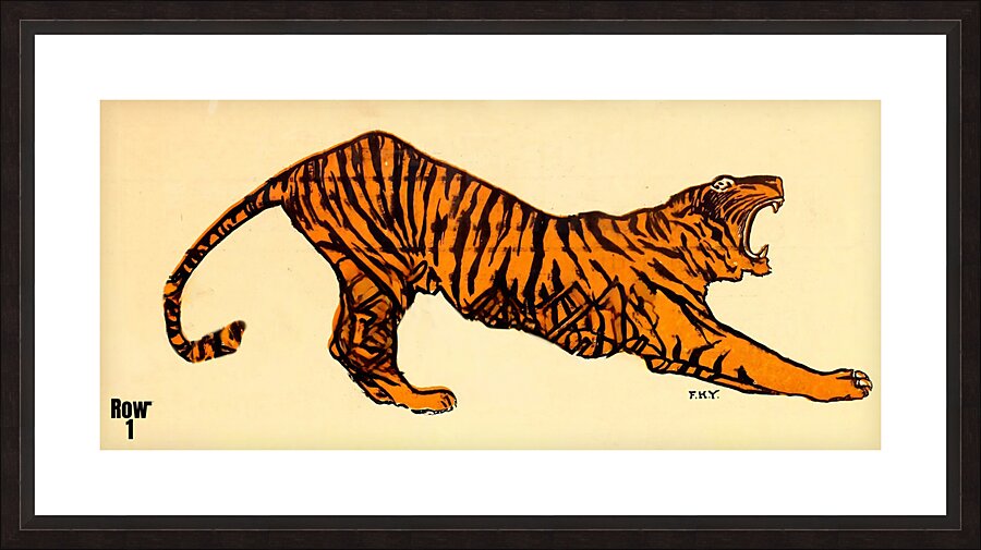 Early 1900s Mascot Tiger Art Picture Frame print