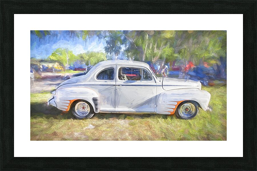 1946 White Ford Super Deluxe Coupe X1 7 Picture Frame print