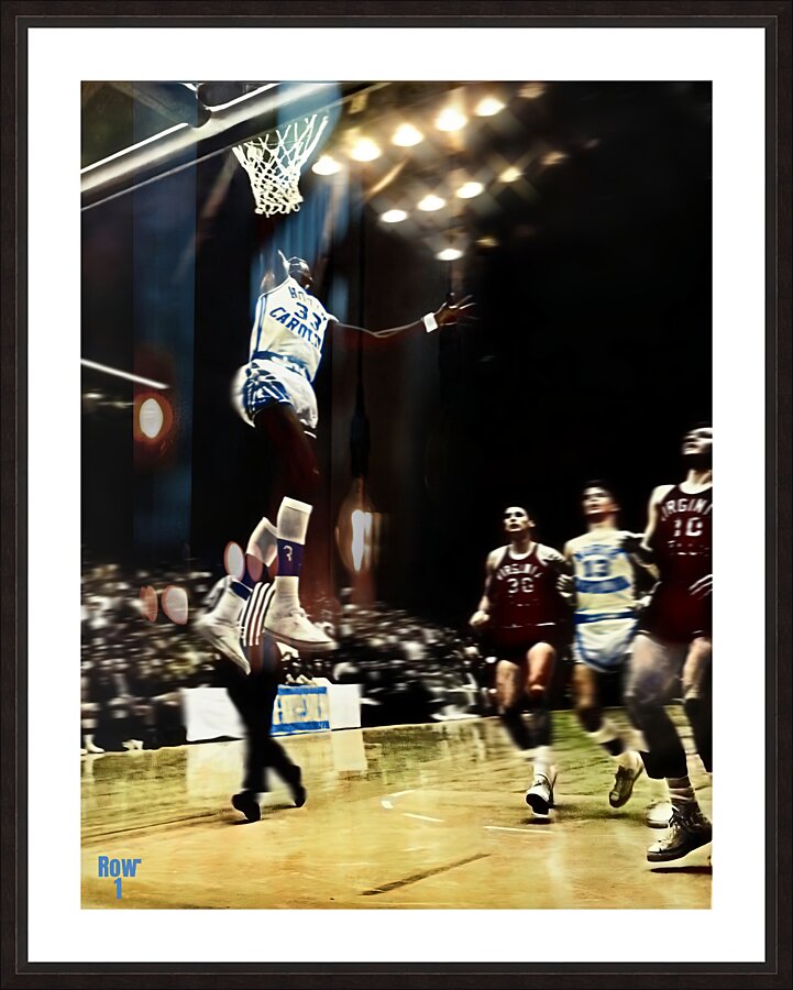 Charlie Scott North Carolina Lay Up Picture Frame print