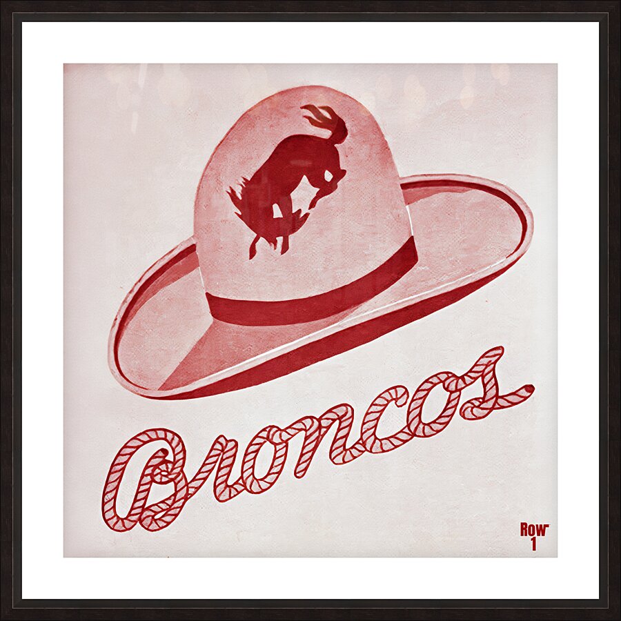 Vintage Santa Clara Broncos Hat Art Picture Frame print