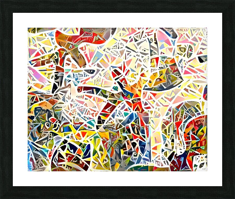 block cut stick men Picture Frame print