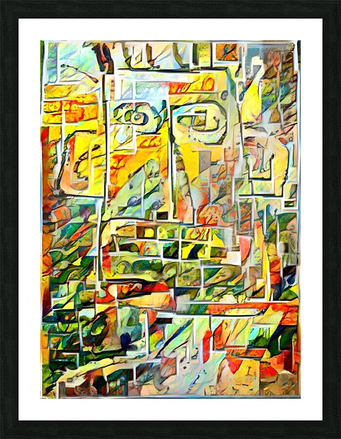 tiled face Picture Frame print