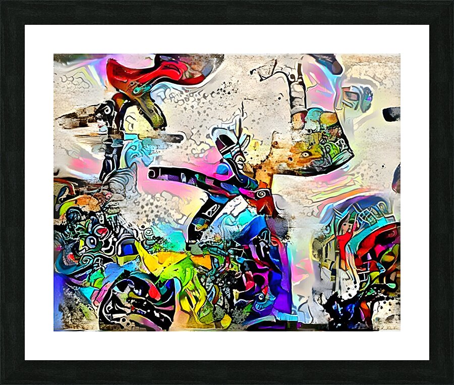 street stick men Picture Frame print