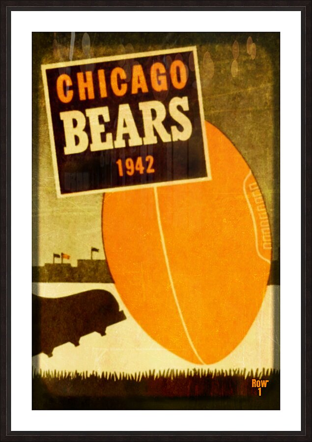 1942 Vintage Chicago Bears Art Viewfinder Remix Picture Frame print