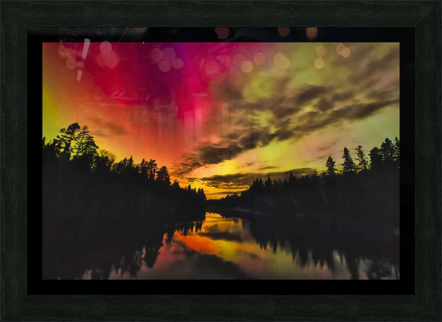 Red Sky Aurora Picture Frame print