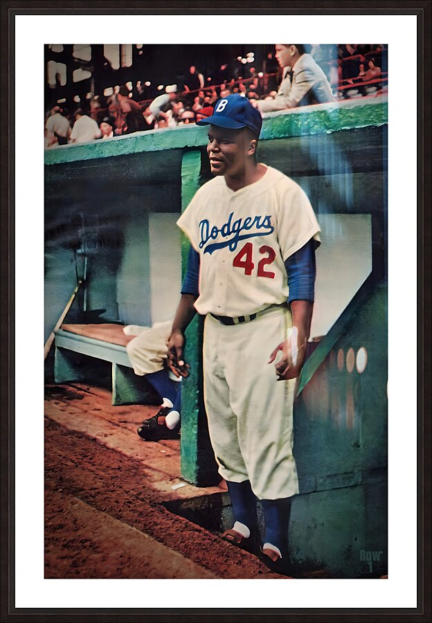 Jackie Robinson Dugout Art Picture Frame print