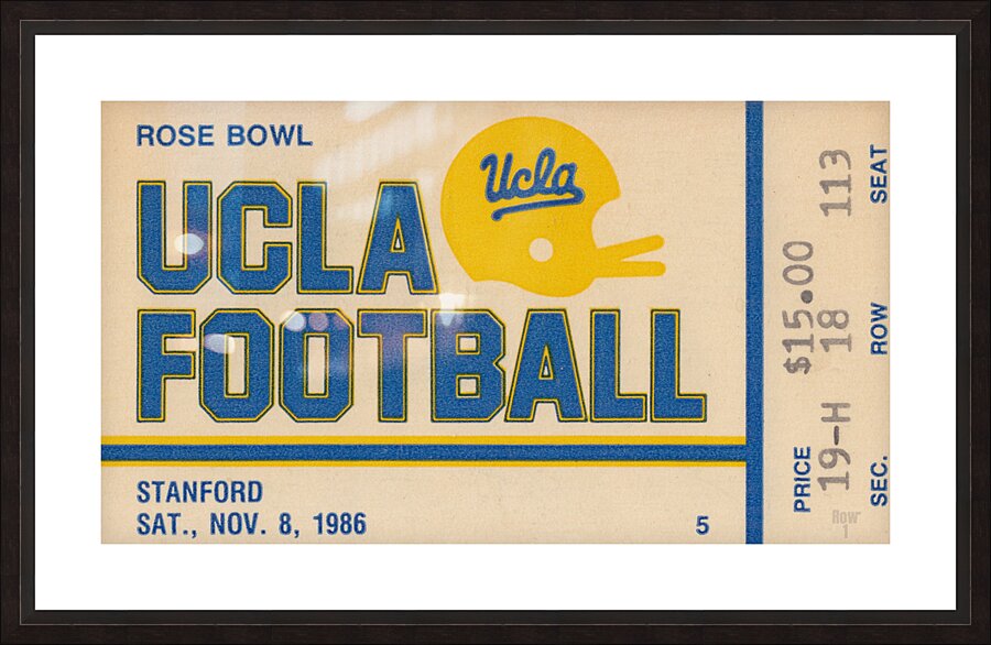 1986 UCLA Stanford Football Ticket Art Picture Frame print