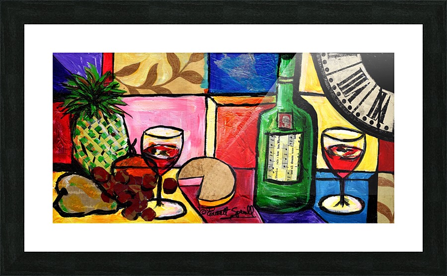 Still Life Fruit and Wine  Impression encadrée