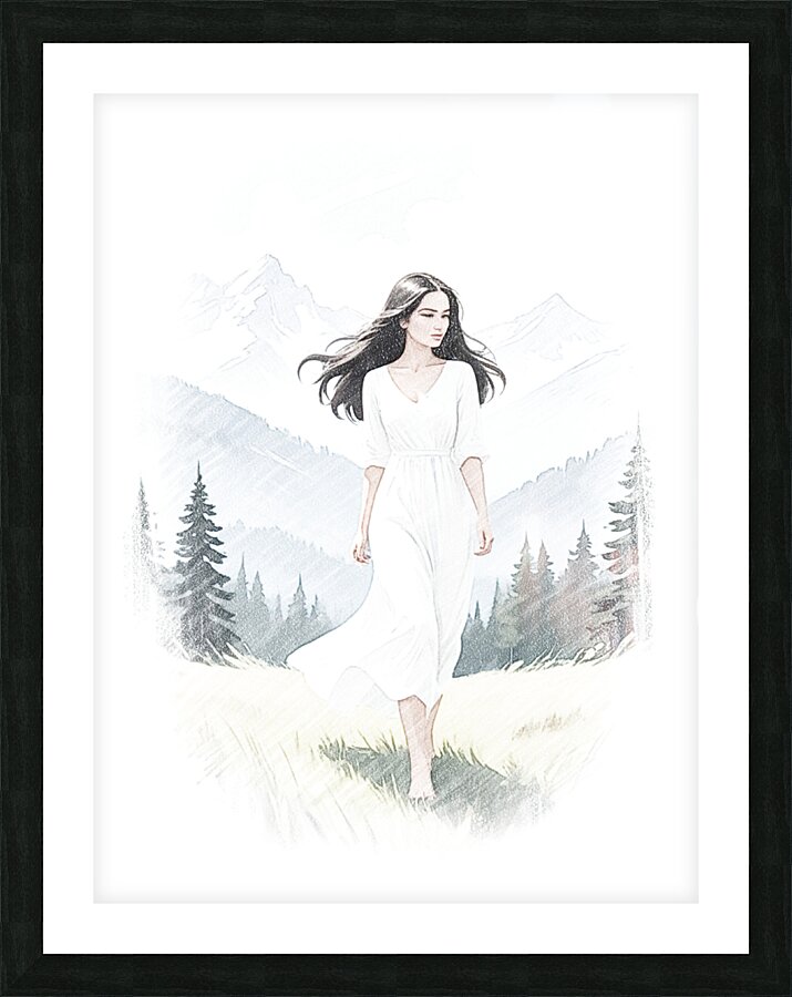 Mountain girl Picture Frame print