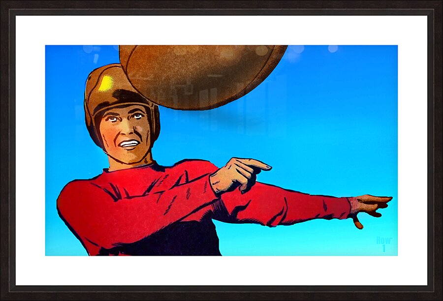 crystal clear blue sky football qb art Picture Frame print